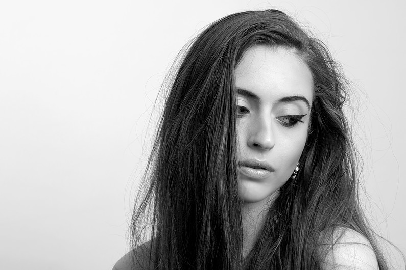 Female model photo shoot of  HopkinsNikki in London Studio, makeup by makeupby_kmac