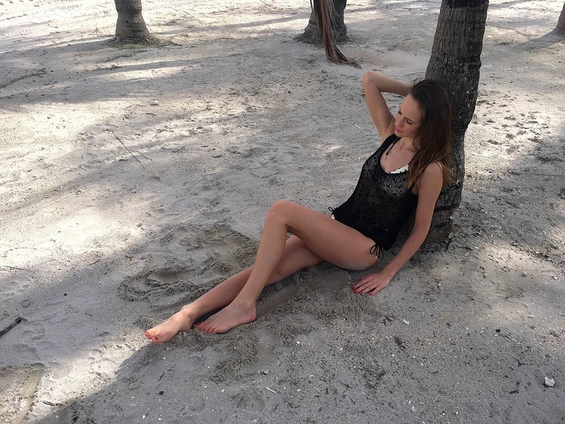 Female model photo shoot of terys in Key Biscayne Beach, Miami, Florida