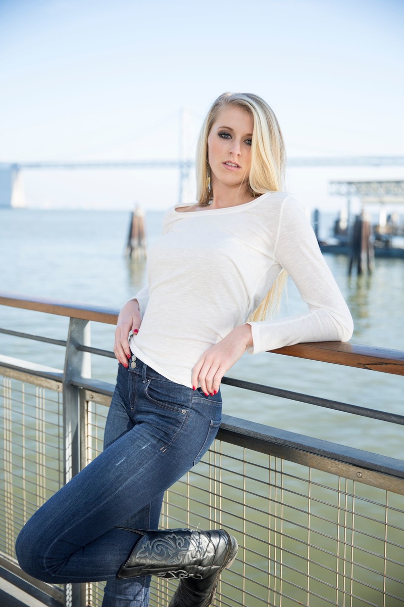 Female model photo shoot of ebenson in San Francisco Bay Bridge