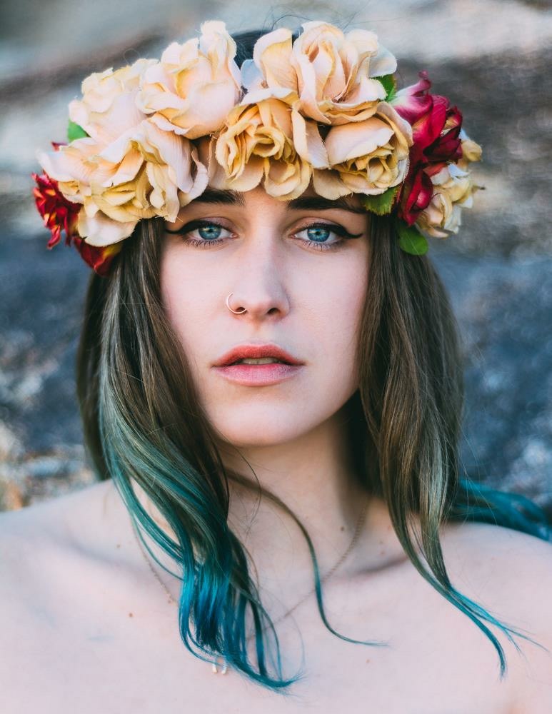 Female model photo shoot of Emily Wells Art in San Diego