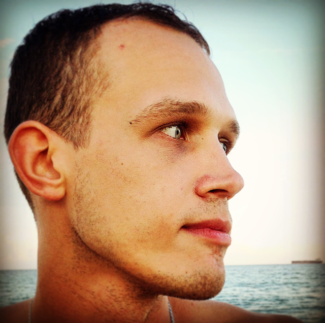 Male model photo shoot of oskarsdombrava in Miami beach