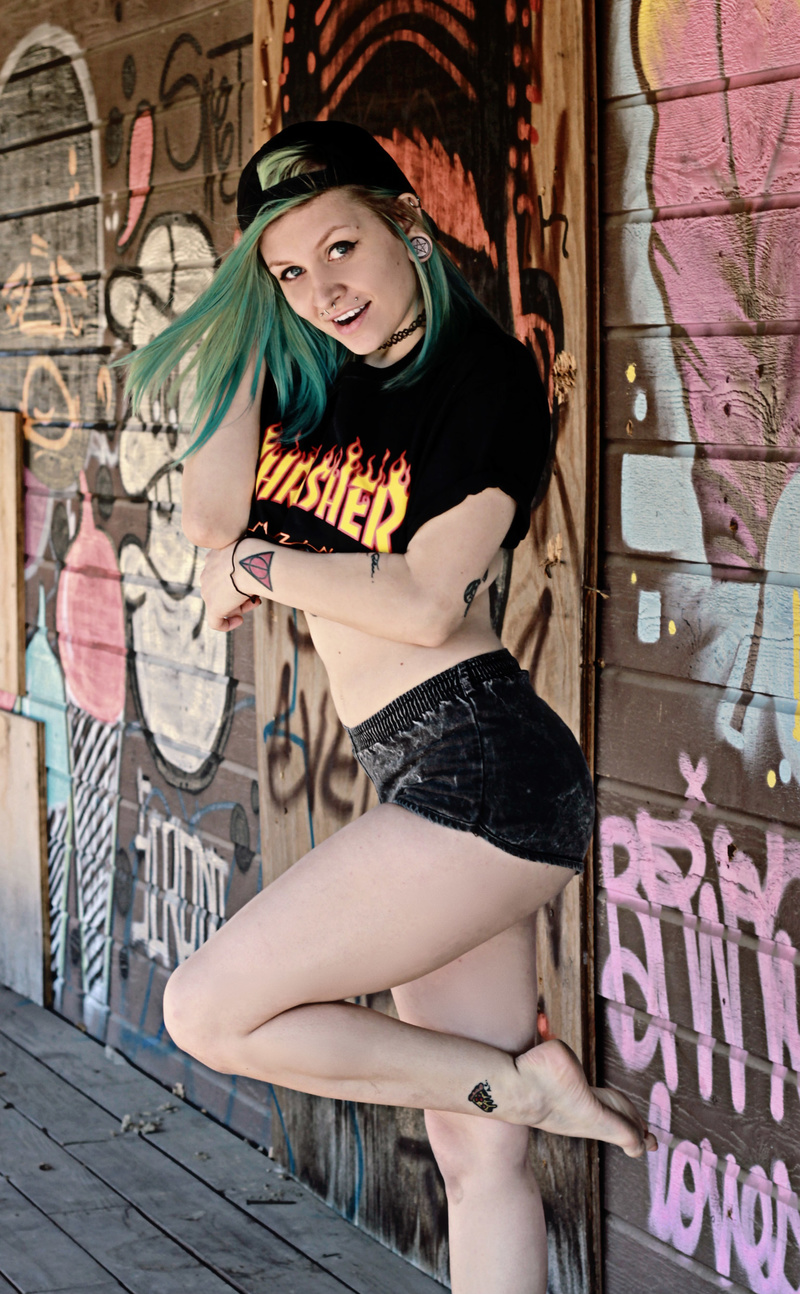 Female model photo shoot of Chalk