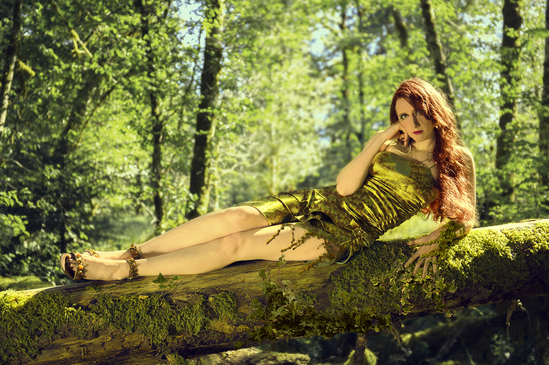 Female model photo shoot of Temperate Sage in Hoh Rainforest, WA