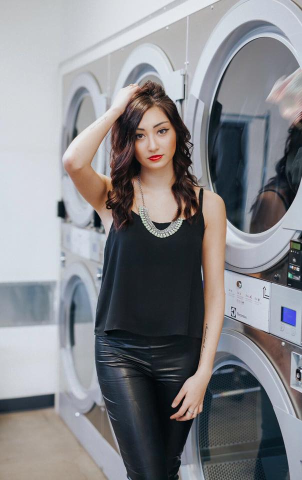 Female model photo shoot of Serena George by Rachel_Jensen in Spin Laundry Lounge