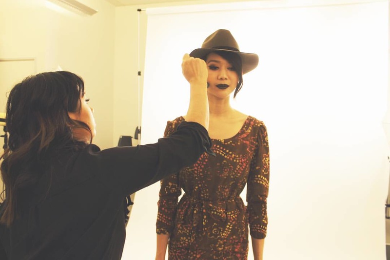 Female model photo shoot of Macelle Nguyen in blush school of makeup