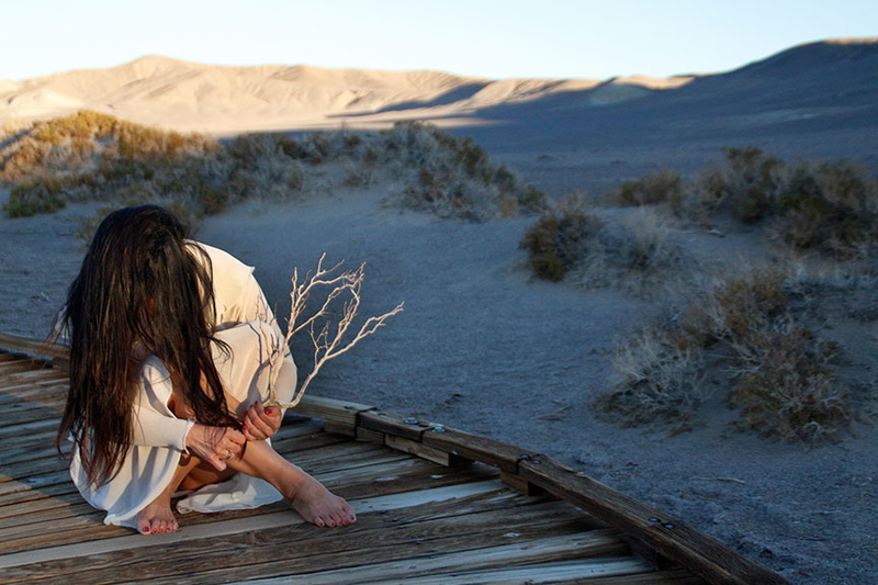 Female model photo shoot of Tomiko in Death Valley, CA