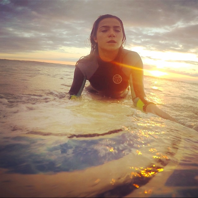 Female model photo shoot of MerineD in Quiberon surf beach