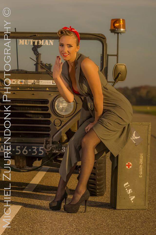 Female model photo shoot of Linoa in Netherland military base