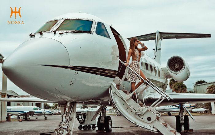 Female model photo shoot of Romina Sergi in Executive Private Jets Fort Lauderdale, Fl.