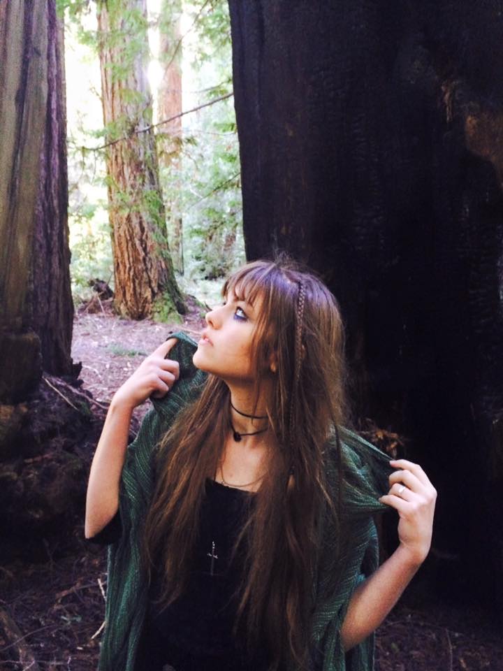 Female model photo shoot of EvaGoblinKing in Big Basin Redwoods, CA