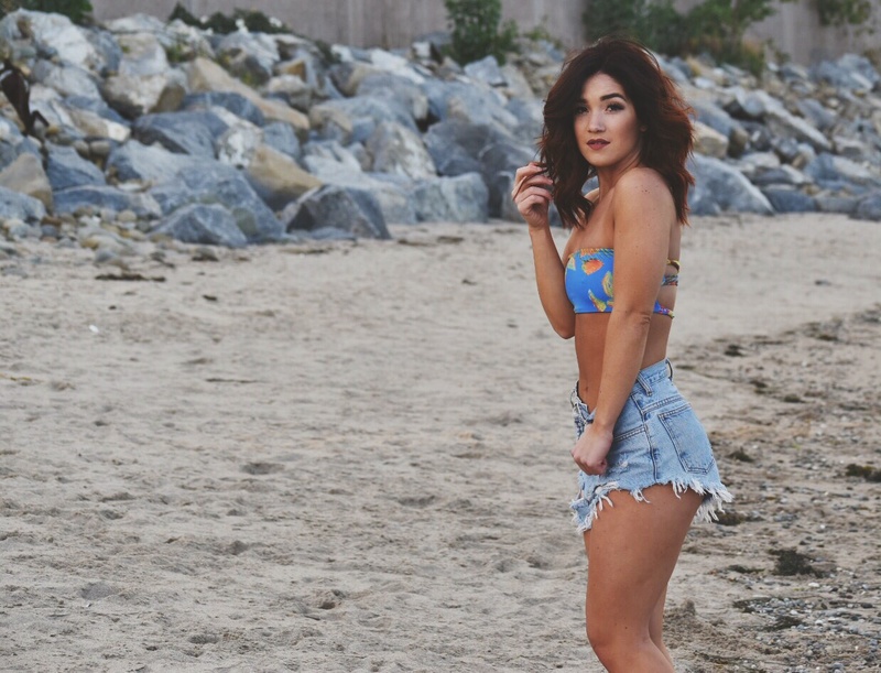 Female model photo shoot of mandiicinnamon  in Bates Beach