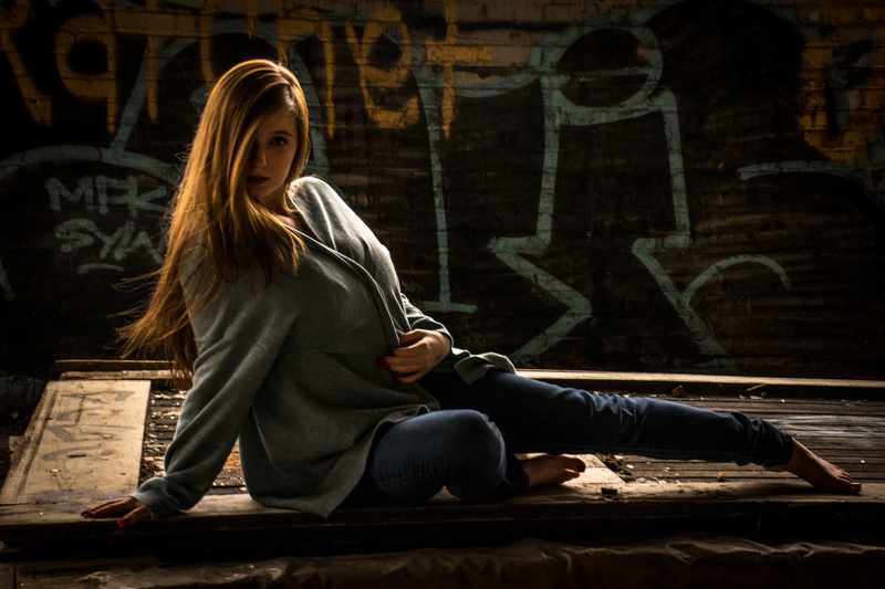 Female model photo shoot of Melony W in Atlanta, GA Forgotten Rail Yard