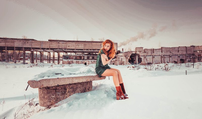 Female model photo shoot of Lana Dega in Siberia