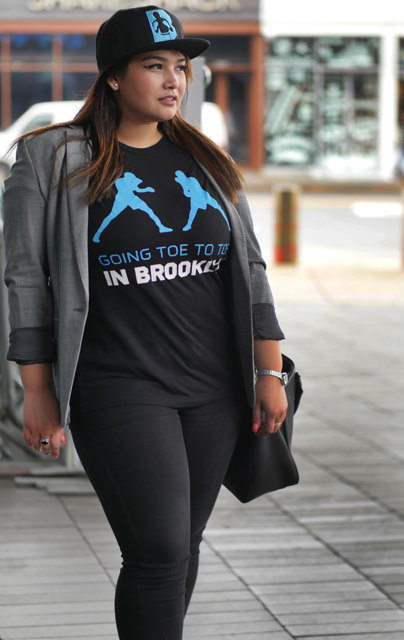 Female model photo shoot of Enknowme  in Barclays Center
