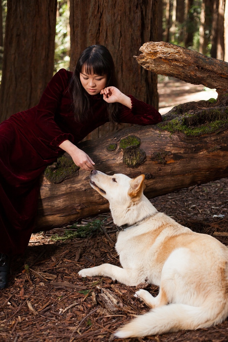 Female model photo shoot of Honoko by Rachel Radcliffe  in Redwood Forest, Oakland, CA