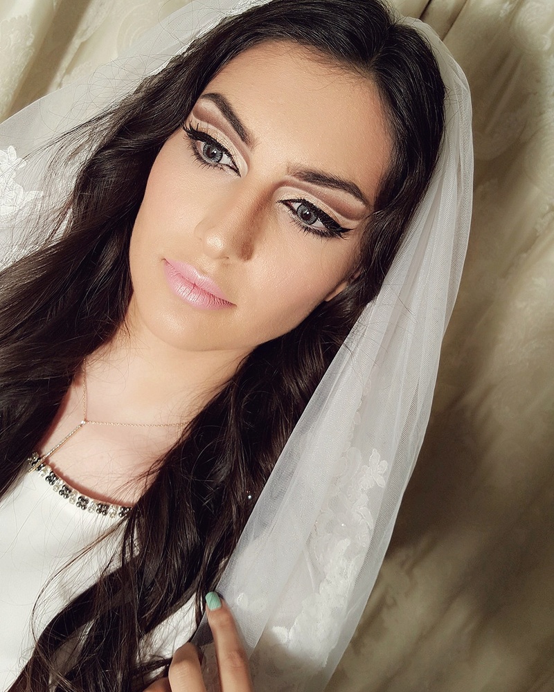 Female model photo shoot of Makeupbyelnazi in Dubai uae