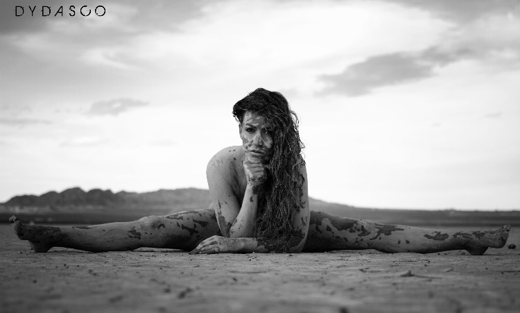 Female model photo shoot of Andrea Bella  in Las Vegas desert