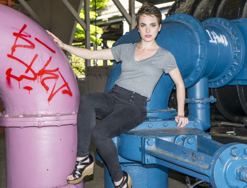 Female model photo shoot of Whitney MCC in Gas Works Park, Seattle WA