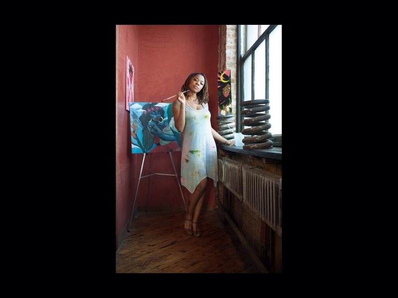 Female model photo shoot of DANNY BROWN in Lovelace studios