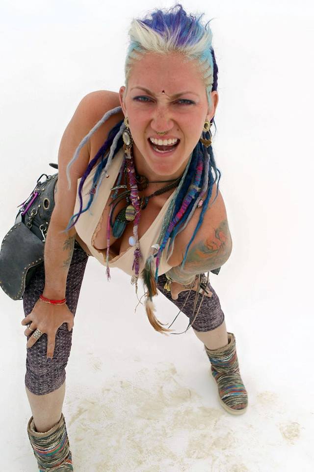Female model photo shoot of DrakainaPerformingArts in Burning Man 2015