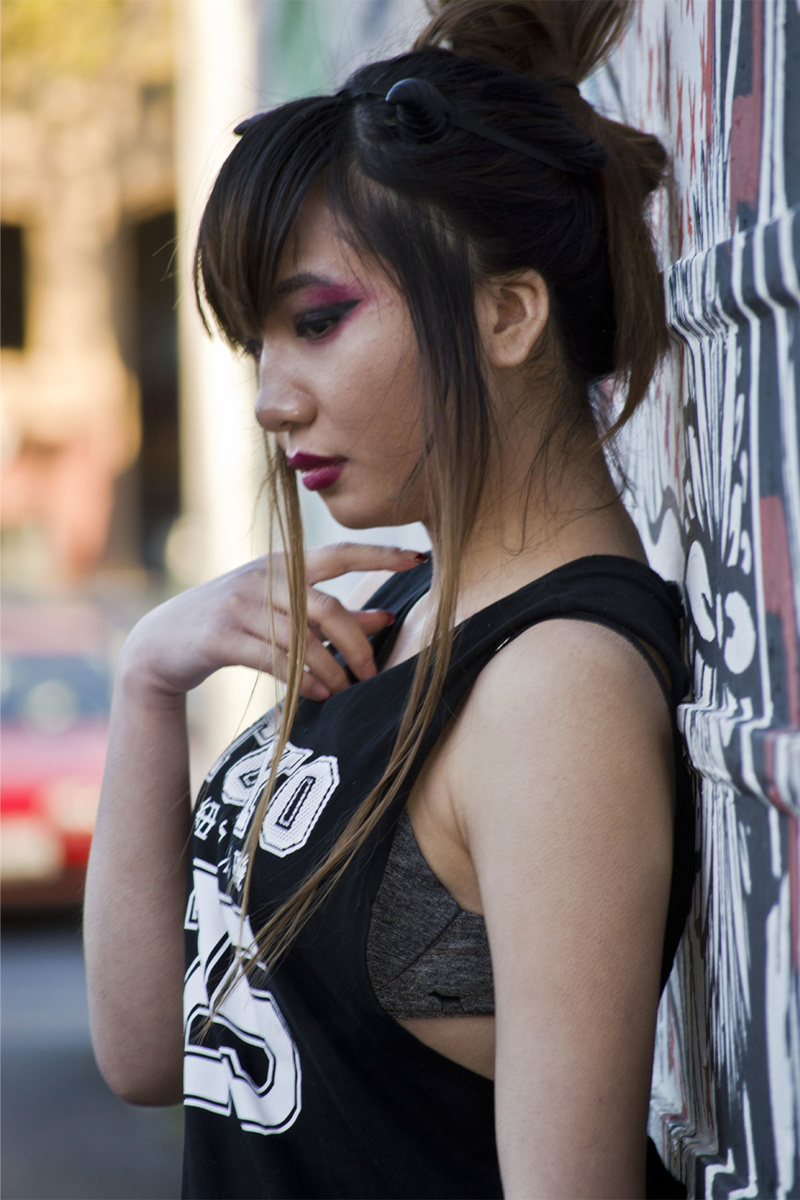 Female model photo shoot of Attie Bby in Downtown San Jose, CA