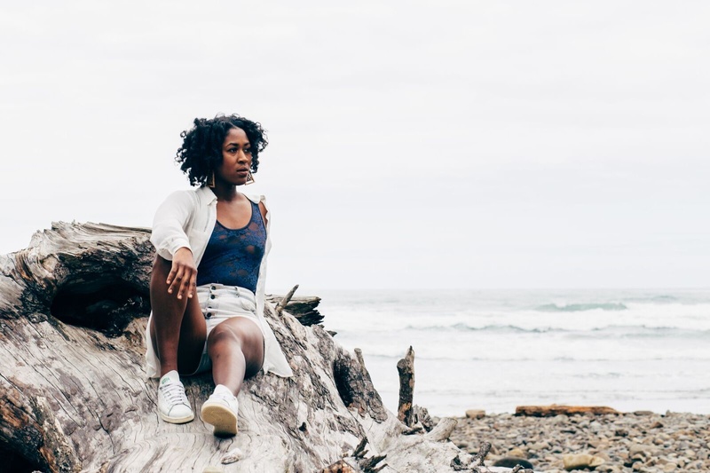 Female model photo shoot of analeea in Oregon Coast