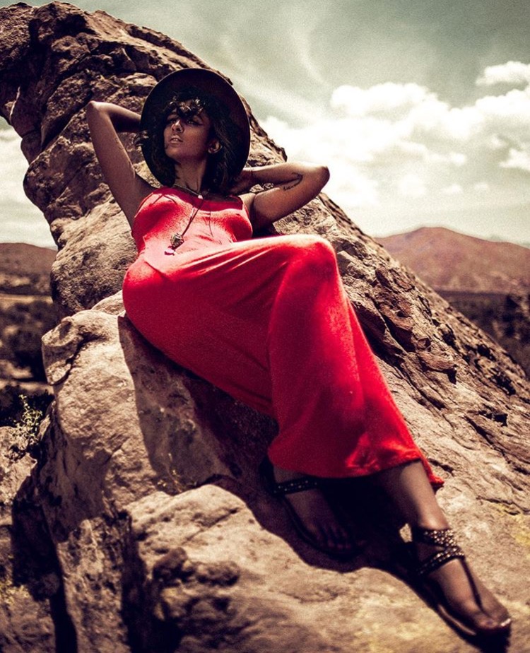 Female model photo shoot of Kyla Lardie and Tikshika Good in Vasquez Rocks Park