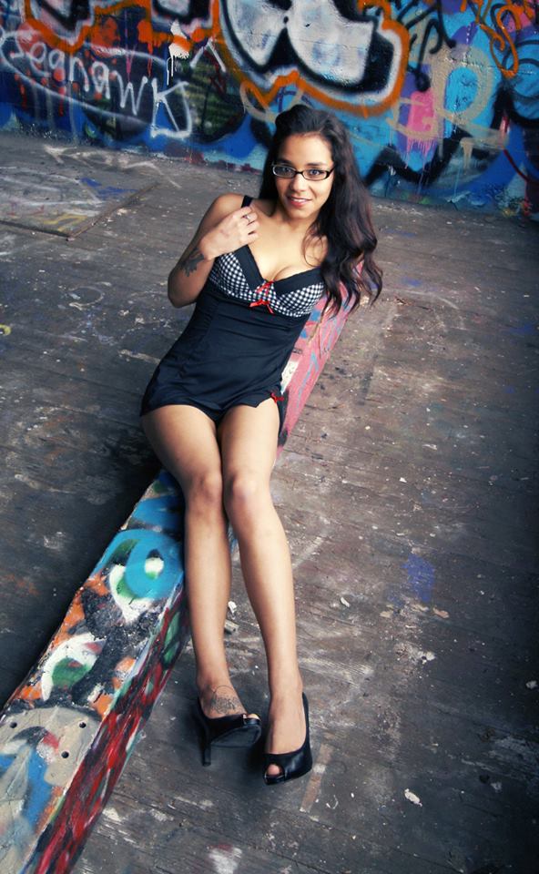 Female model photo shoot of DearAmandaWTF in Graffiti Garage