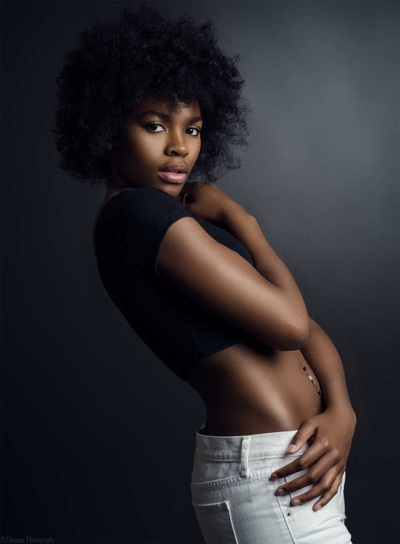 Female model photo shoot of shvnel by Mathieu Channer