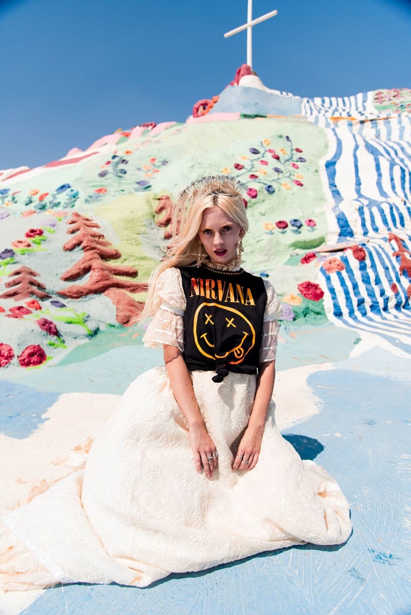 Female model photo shoot of Kylie Hannah and Amber Flowers in Salvation Mountain