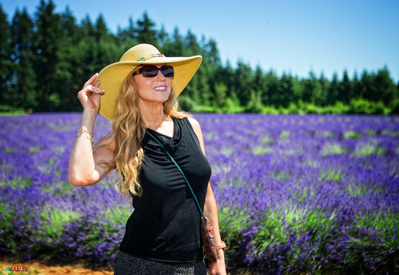 Female model photo shoot of Suzi S by Jim Dorothy in Oregon Lavender Farm, Oregon City, OR