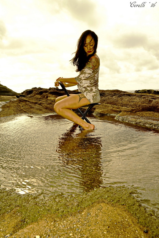 Female model photo shoot of Marleina by Joe Corelli in O'ahu, Lava Tube