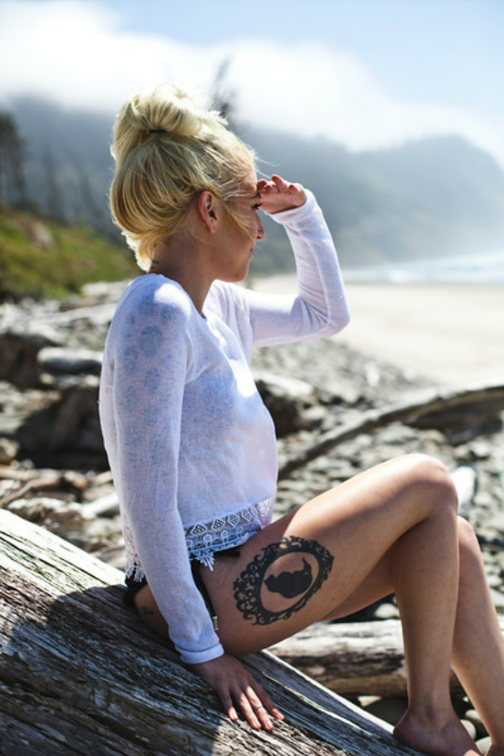 Female model photo shoot of Laura Collin in Cannon Beach, Oregon