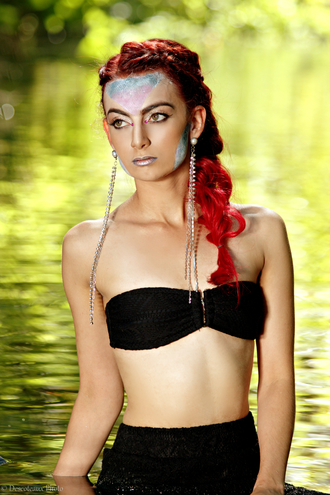 Female model photo shoot of Descoteaux Photo, hair styled by kisia11