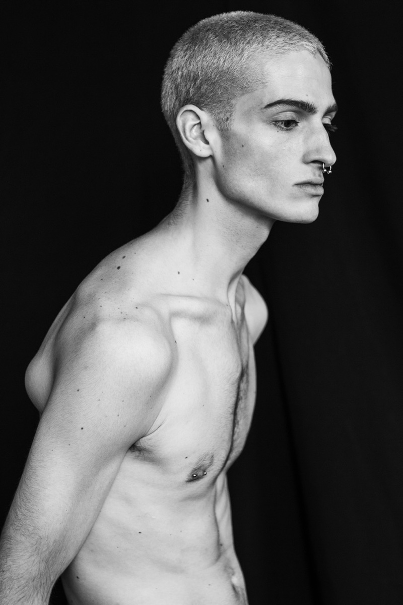 Male model photo shoot of Sinclair B-W