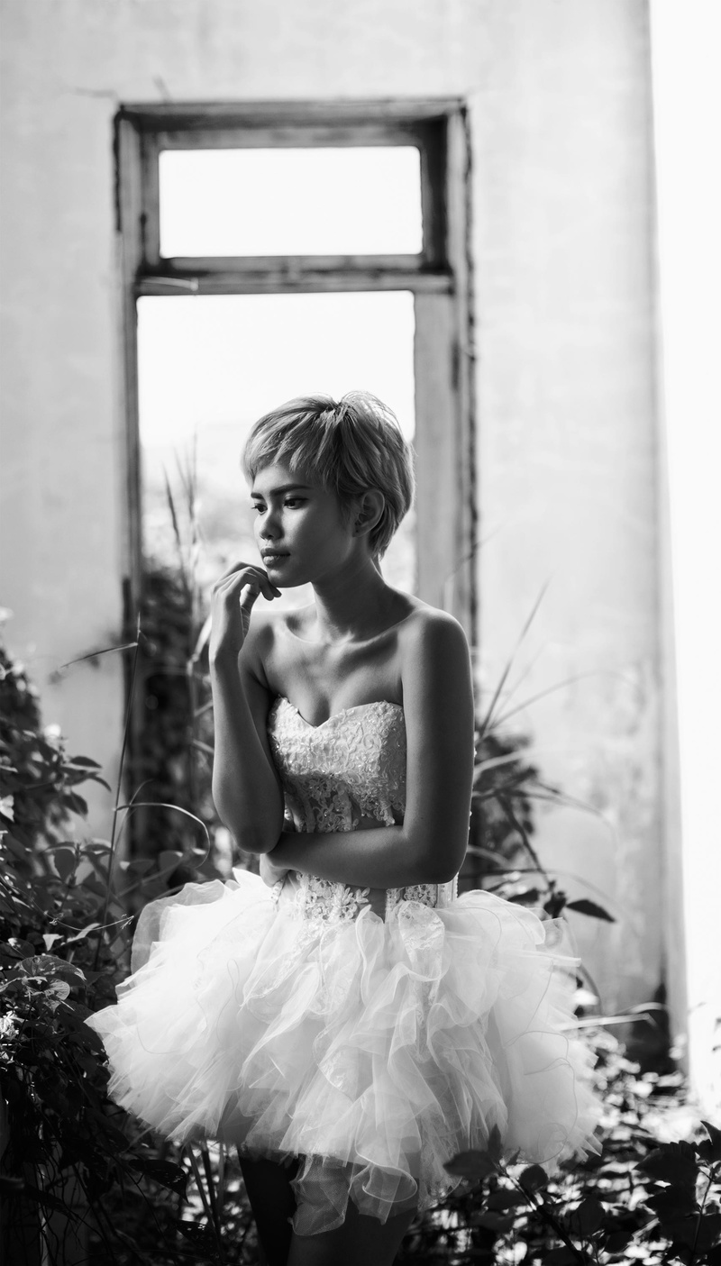 Female model photo shoot of Shot in Black and White