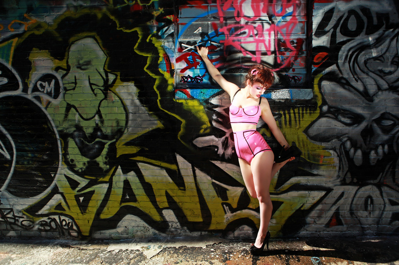 Female model photo shoot of Gail Kilker, clothing designed by Collective Chaos