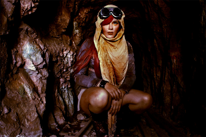Female model photo shoot of Naomefoxx in Caves