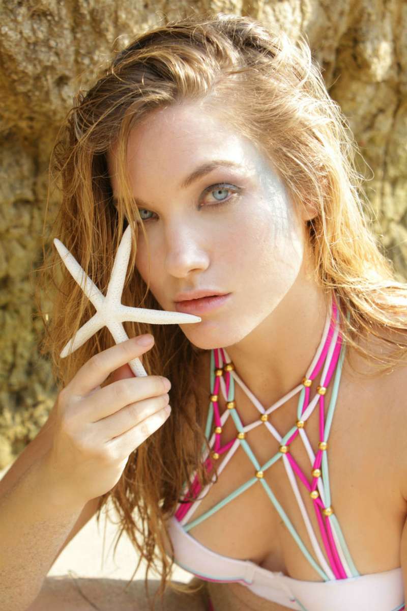 Female model photo shoot of Mitchy Photography in El Matador Beach, makeup by Kyla Lardie