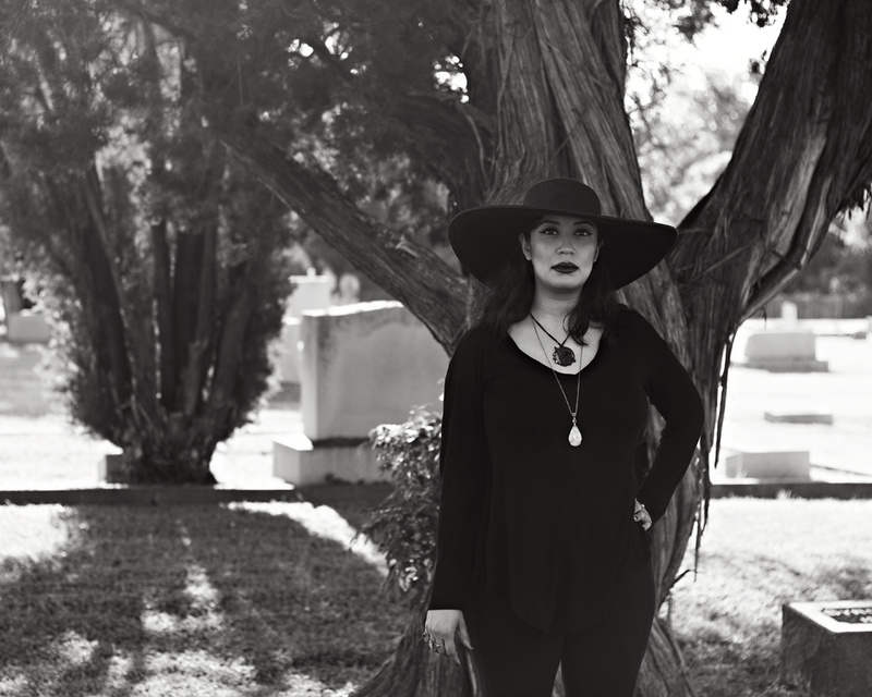 Female model photo shoot of Kelly Lugosi in IOOF Cemetery, Goergetown, TX