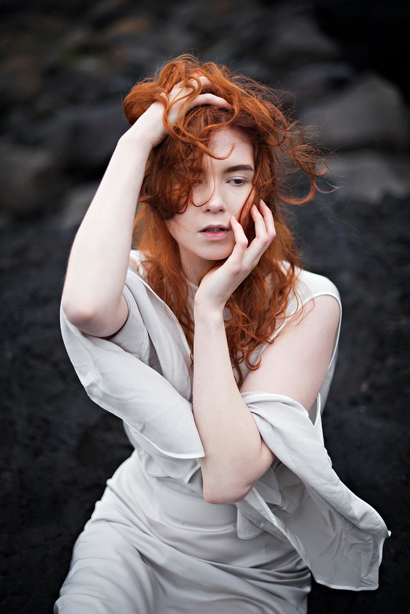 Female model photo shoot of Icelandic Selkie in Iceland