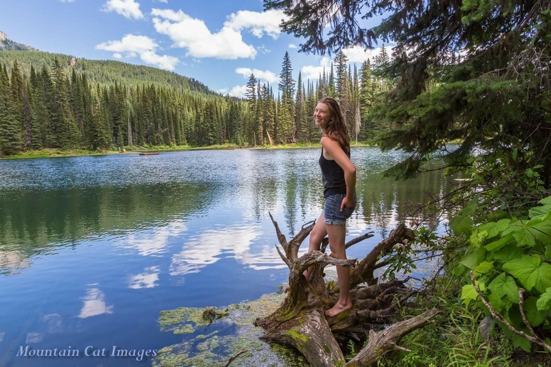 Female model photo shoot of Larissa Napora in Island Lake Lodge Fernie BC