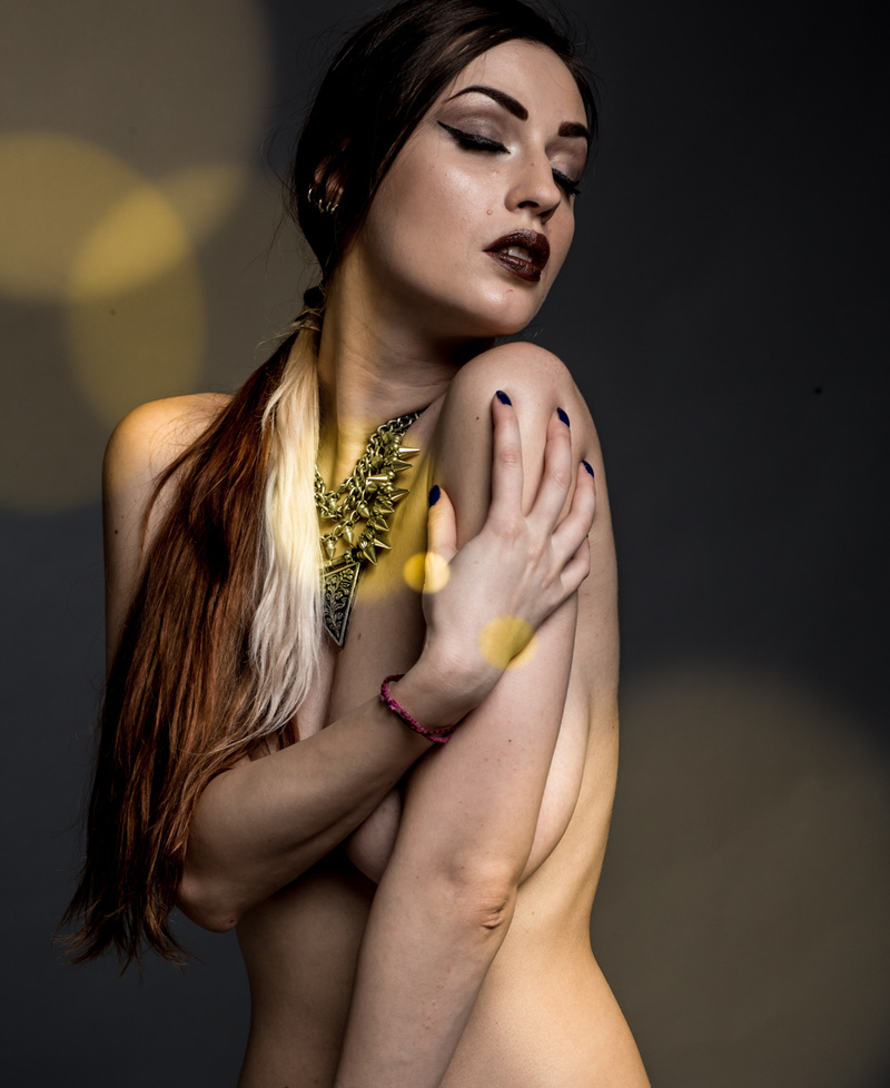 Female model photo shoot of Tisha Macabre in Bucharest, Romania