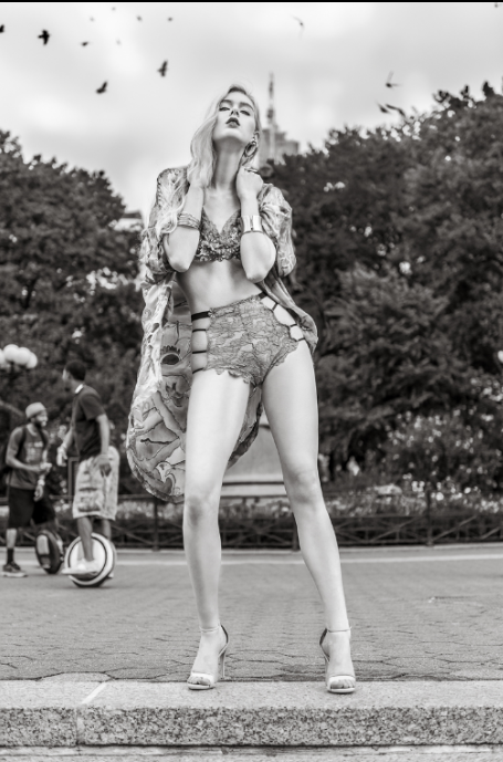 Female model photo shoot of Morgan Alexis Cox in Union Square