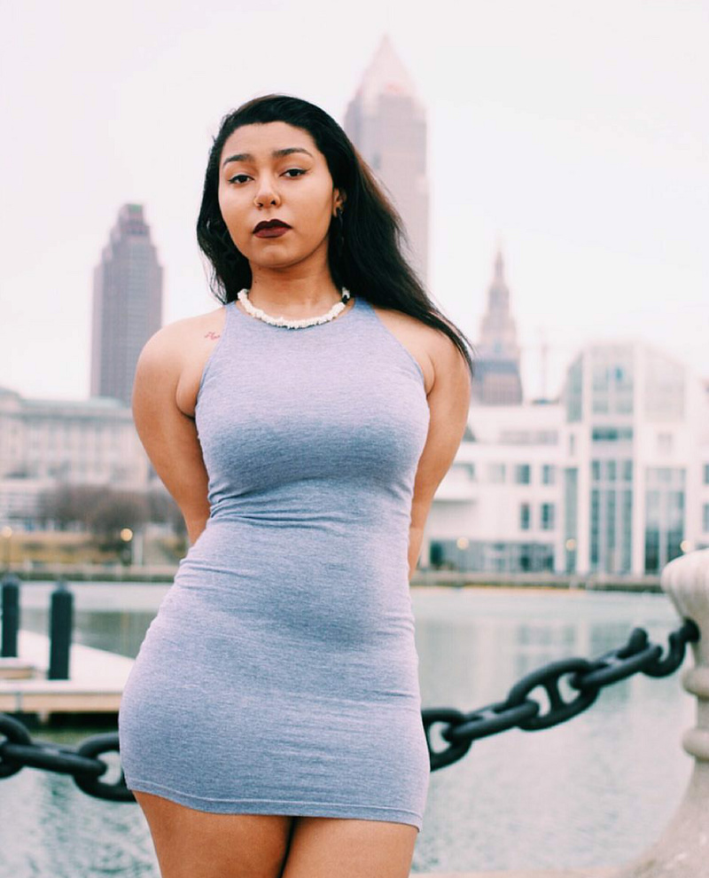 Female model photo shoot of lotusgoddess in downtown cleveland