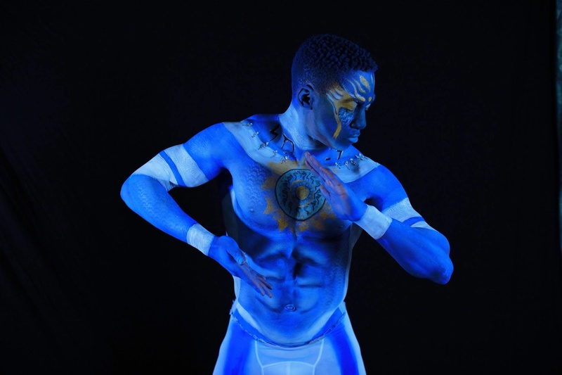 Male model photo shoot of NFredette by Captive Essence, body painted by Emotional Lights