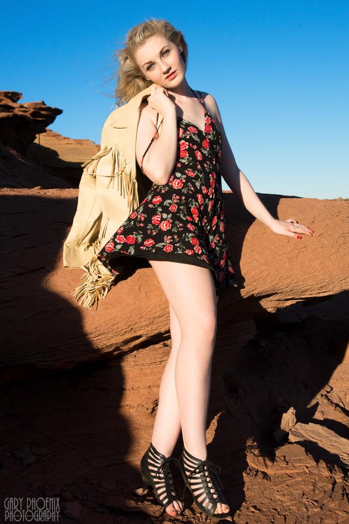 Female model photo shoot of Krystal Hoelscher in Wupatki national monument, AZ