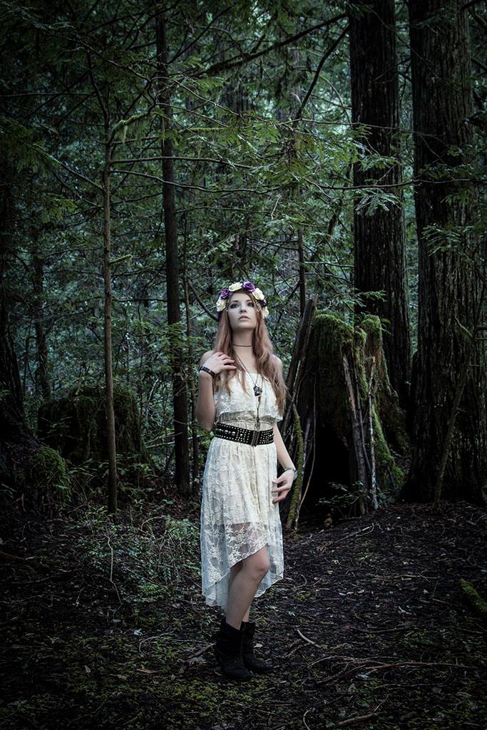 Female model photo shoot of Kayla Khaos in Montgomery Woods in Ukiah, CA