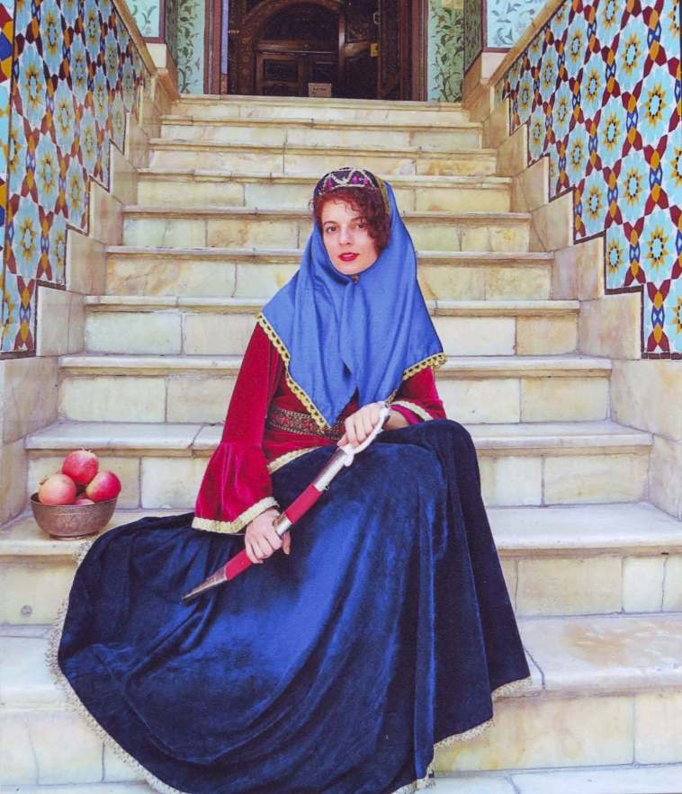 Female model photo shoot of Golmol in Golestan Palace Tehran