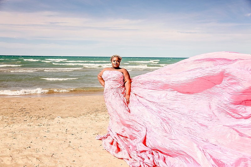 Female model photo shoot of Lynn Thomas in Montrose Beach, Chicago, IL